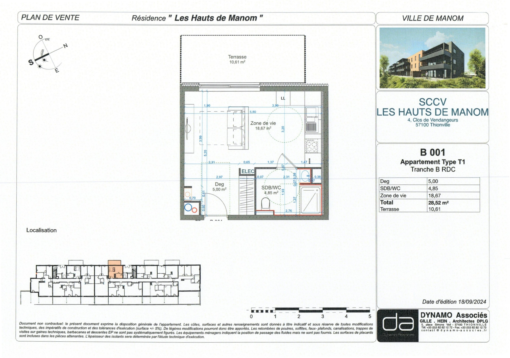 MANOM, Résidence les Haut de Manom, Appartement studio au RD